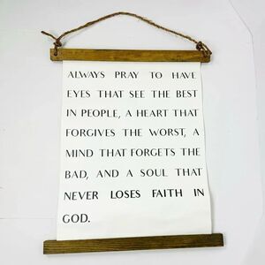 Canvas and Wood Wall Hanging About Prayer